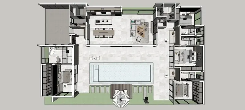 Floor plan of villa in Thep Krasasttri