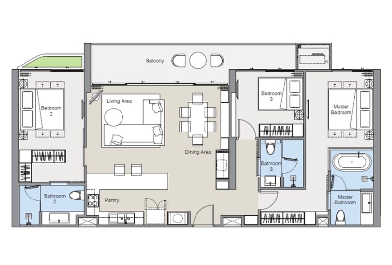 3 Bedroom Apartment next to the Lagoon, Phuket at Laguna Lakelands Waterside Residences