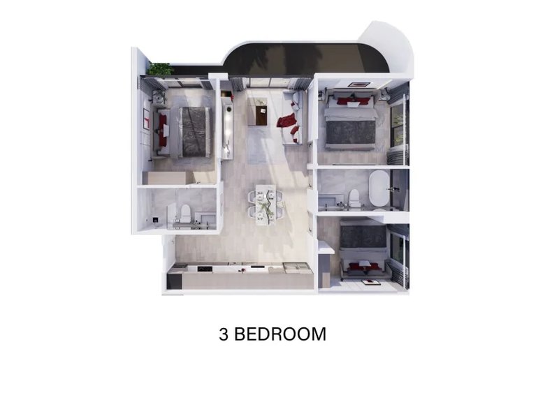 3 Bedroom Apartment in Rawai, Phuket at Wallaya Residence Nai Harn