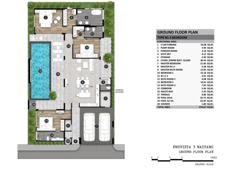 3 Bedroom villa with private pool near Nai Yang Beach, Phuket at Phuvista 3 Naiyang Complex