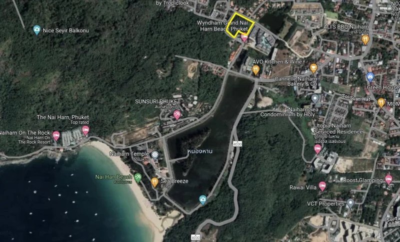 Land plot of 6.45 rai at Nai Harn beach, Phuket
