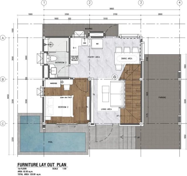 Two-storey villa with 2 bedrooms and private pool in Rawai, Phuket at VIP Space Odyssey