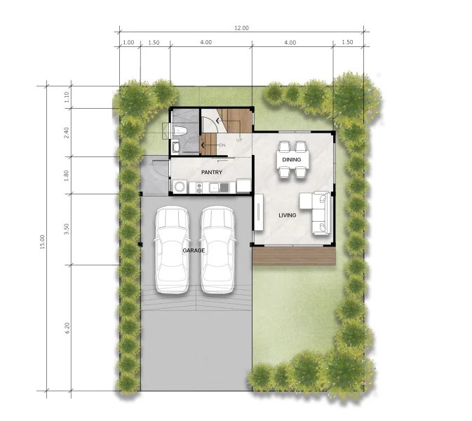 Two-storey house in Talang district, Phuket in NAI HOME Srisunthon2 complex