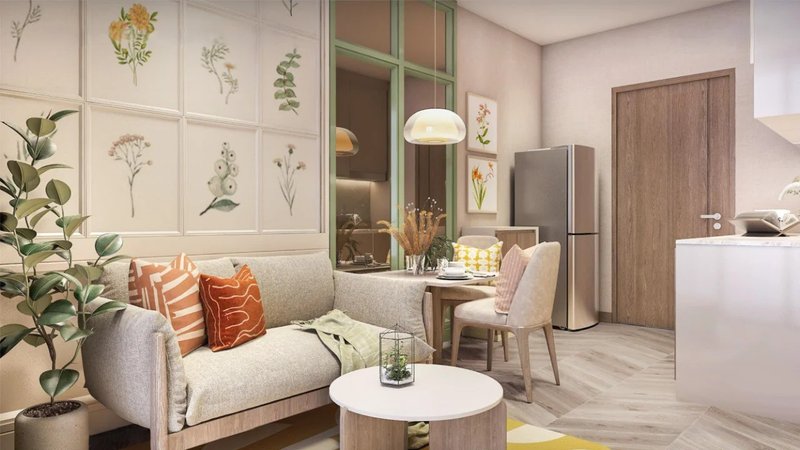 1 ห้องนอนอพาร์ทเม้น 50 เมตรจากทะเลในที่ซับซ้อนชื่อระเบียง