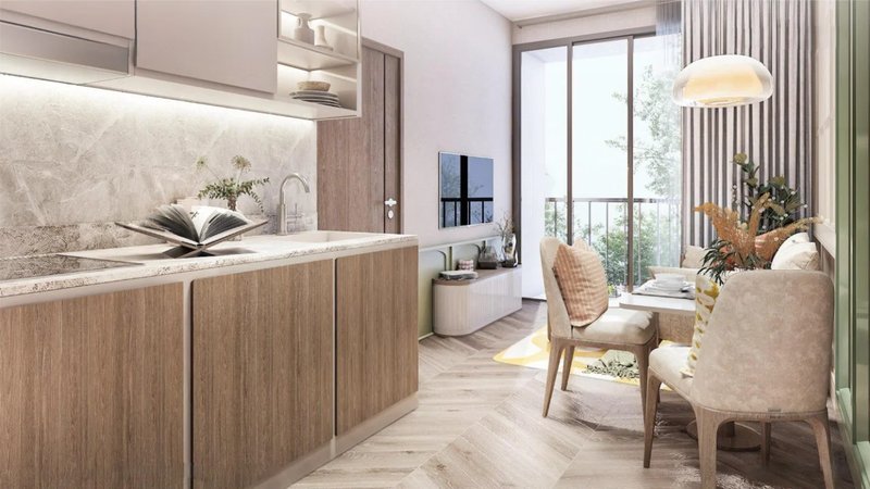 1 ห้องนอนอพาร์ทเม้น 50 เมตรจากทะเลในที่ซับซ้อนชื่อระเบียง