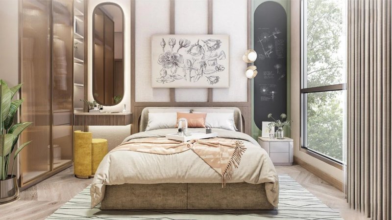 1 ห้องนอนอพาร์ทเม้น 50 เมตรจากทะเลในที่ซับซ้อนชื่อระเบียง