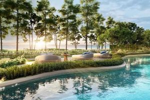 1 ห้องนอนอพาร์ทเม้น 50 เมตรจากทะเลในที่ซับซ้อนชื่อระเบียง