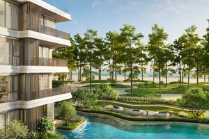 1 ห้องนอนอพาร์ทเม้น 50 เมตรจากทะเลในที่ซับซ้อนชื่อระเบียง