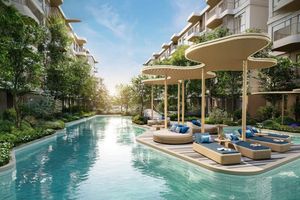 1 ห้องนอนอพาร์ทเม้น 50 เมตรจากทะเลในที่ซับซ้อนชื่อระเบียง