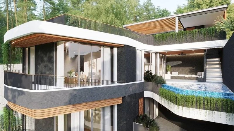 Three-storey 3 bedroom villa with pool in Layan, Phuket in Akra collection Layan