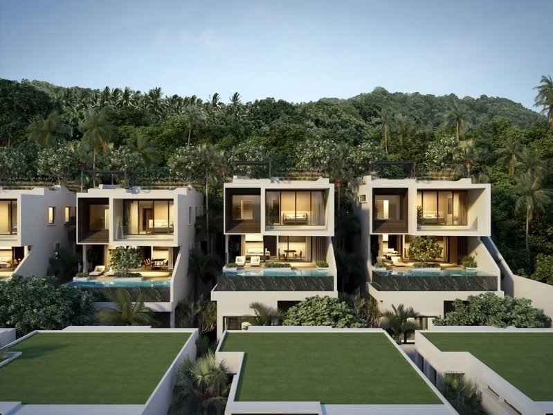 Three-storey villa with panoramic sea views in Mai Khao area, Phuket at Maison Sky Villas