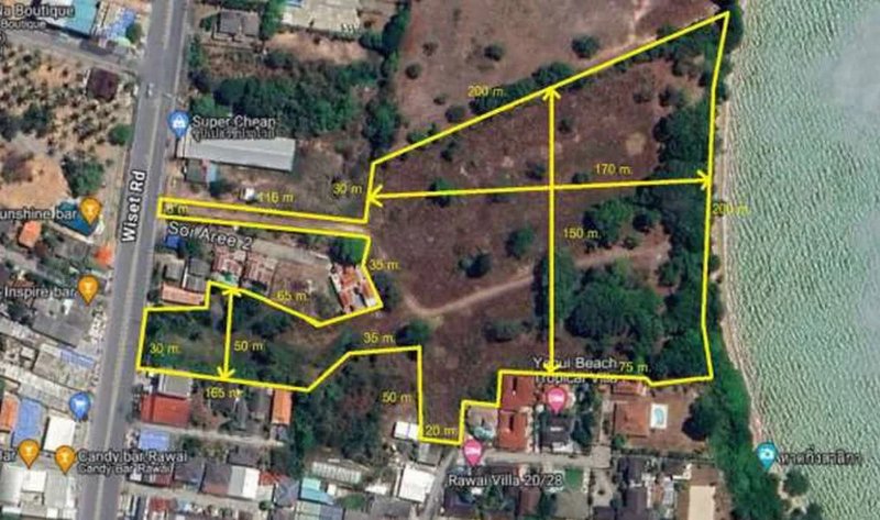 Land plot, first line by the sea, Rawai, Phuket