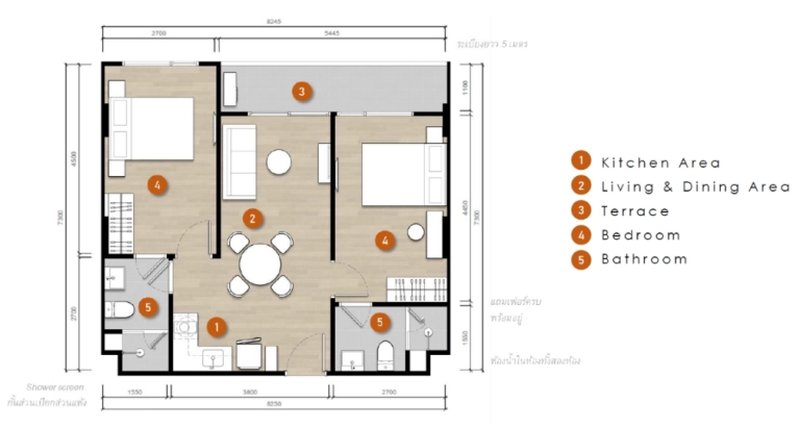 2 Bedroom apartment in Bang Tao, Phuket in the new complex So Lagoon Cherngtalay