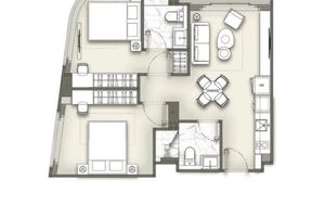 Апартаменты с 2 спальнями в 250 метрах от пляжа Карон, Пхукет в комплексе VIBE Residence