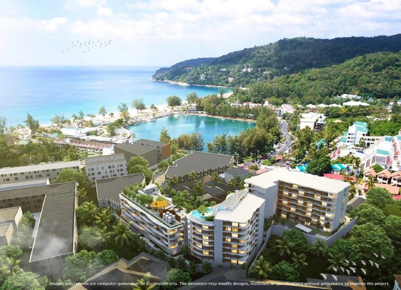 Апартаменты с 2 спальнями в 250 метрах от пляжа Карон, Пхукет в комплексе VIBE Residence