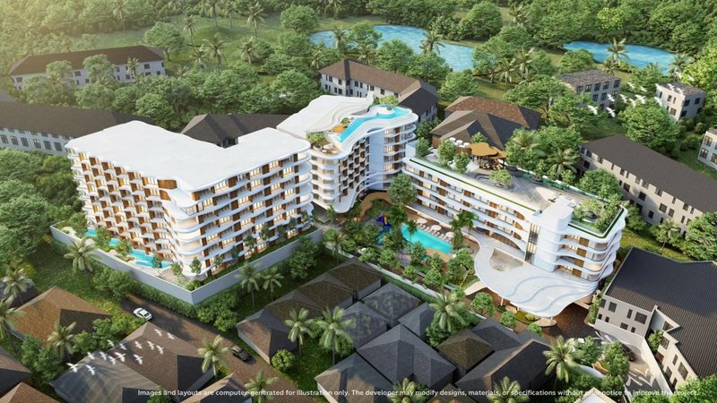 Апартаменты с 2 спальнями в 250 метрах от пляжа Карон, Пхукет в комплексе VIBE Residence