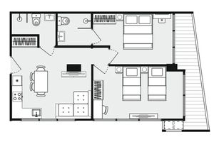 View 2 Bedroom Apartment near Rawai Beach, Phuket in Dominion Rawai