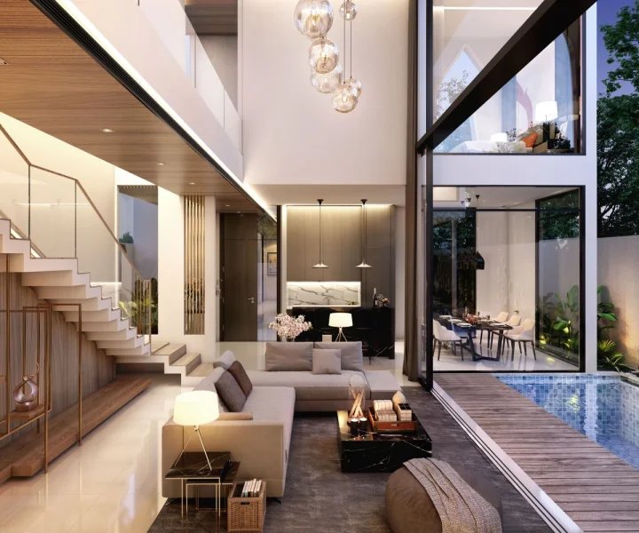 Two-storey 3 bedroom villa with private pool near Bang Tao and Surin Beaches, Phuket at The Panora Phuket Villas