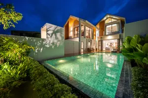Pool area of villa in Choeng Thale