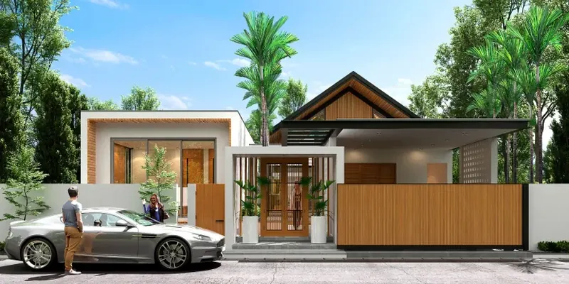 ภายนอกของคอนโดมิเนียม ในศรีซันตัน