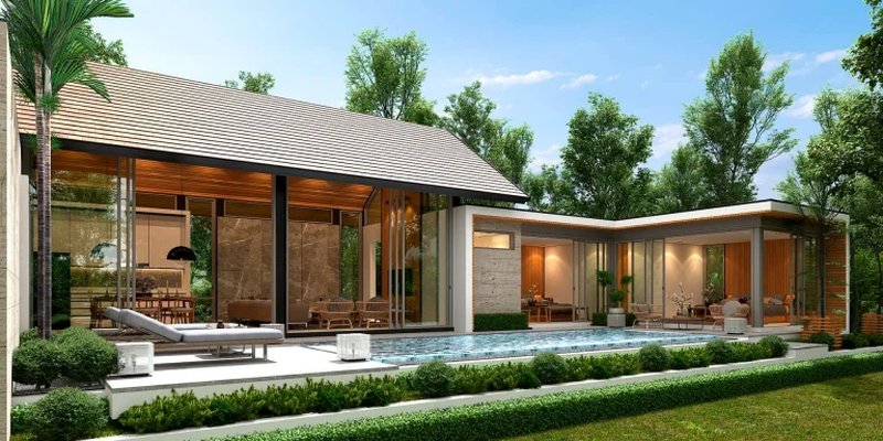 2 Bedroom villa with private pool in Talang, Phuket at The Peaceful Villas Complex