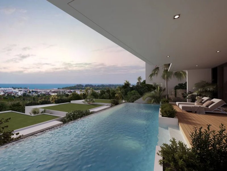 Three-storey villa with panoramic sea views in Mai Khao area, Phuket at Maison Sky Villas