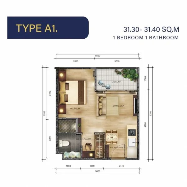 Studio near Nai Yang Beach, Phuket at Royal Lee The Terminal Phuket