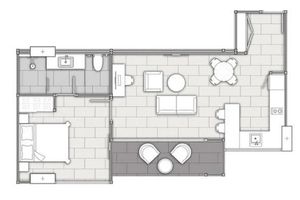 Spacious 1 Bedroom Apartment with Sea View in Kata Area, Phuket at Kata View Complex