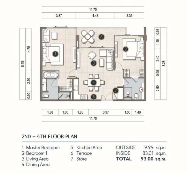 2 Bedroom Apartment with Sea View 50 meters from Mai Khao Beach, Phuket in Maviston Complex