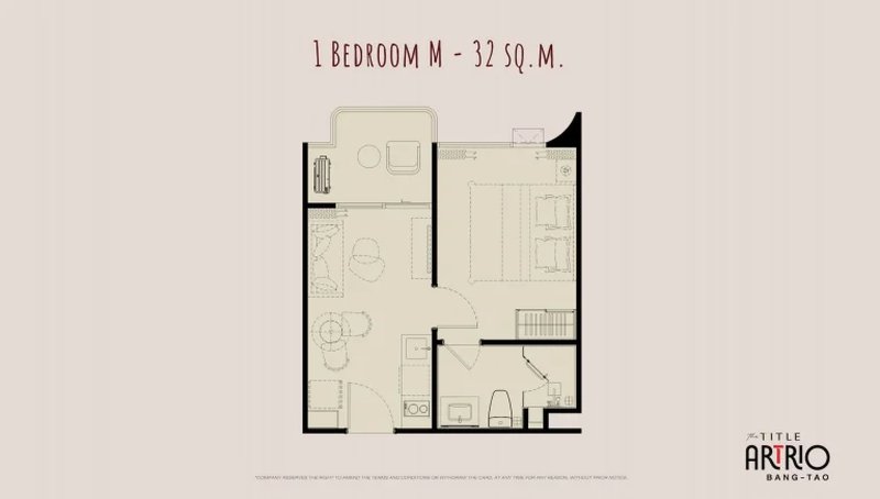 1 Bedroom Apartment in Bang Tao, Phuket at The Title Artrio Complex