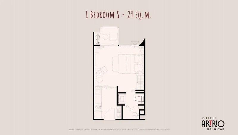 Studio apartment in Bang Tao, Phuket at The Title Artrio Complex