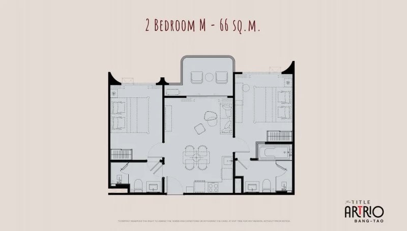 2 Bedroom Apartment in Bang Tao, Phuket at The Title Artrio Complex