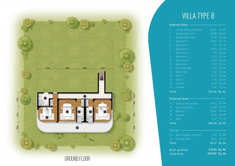 Three-storey villa with sea view in Kata area, Phuket in Aurora Villa complex