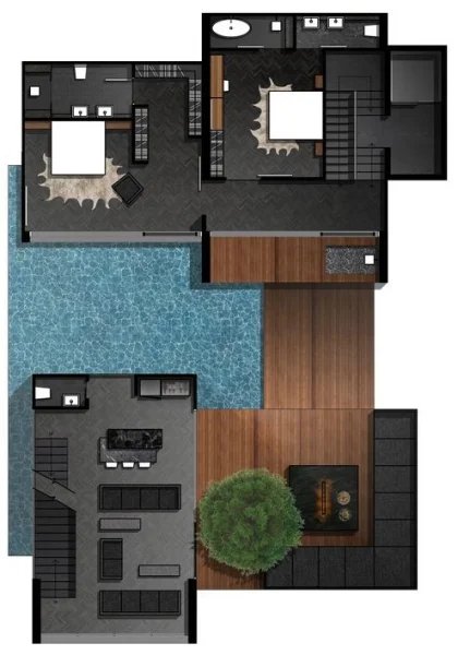 Three-storey 5 bedroom villa with private pool in Cherngtalai area, Phuket in Qnity by Wallaya Villas complex