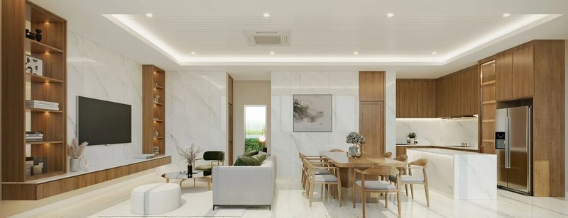 Two-storey corner villa with 4 bedrooms and private pool in Cherng Talai, Thailand, in Avalin Villas complex