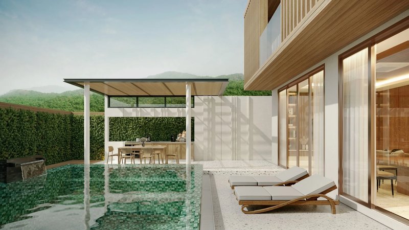 Two-storey villa with 4 bedrooms and private pool in Cherng Talai, Thailand, in Avalin Villas complex