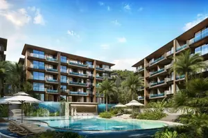 Pool area of condo in Patong