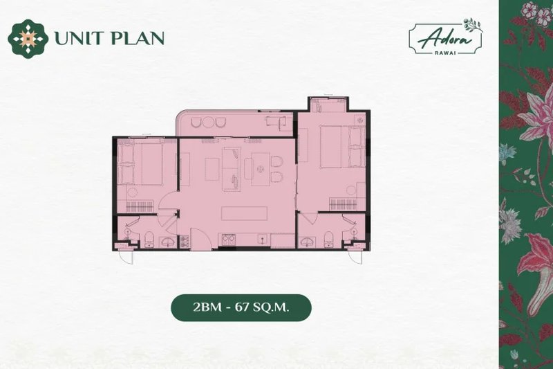2 bedroom apartment near Rawai Beach, Phuket in the new complex The Title Adora Rawai