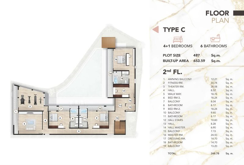 Two-storey corner villa with 4 bedrooms and private pool in Cherng Talai, Thailand, in Avalin Villas complex