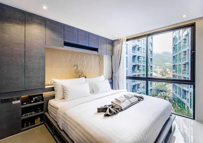 Bedroom of condo in Kamala
