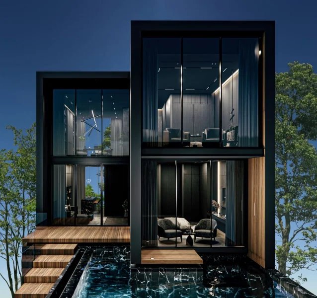 Three-storey 3 bedroom villa with swimming pool in Cherngtalai area, Phuket at Qcity by Wallaya Villas