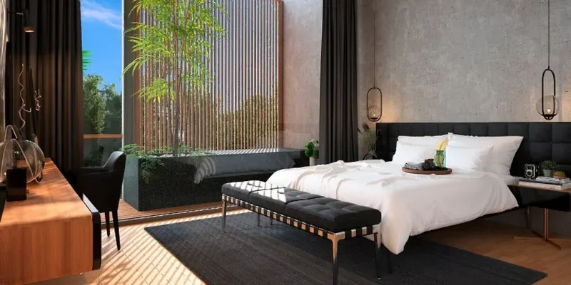 Bedroom of townhouse in Rawai
