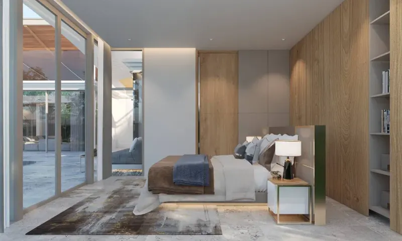 Bedroom of villa in Thep Krasasttri