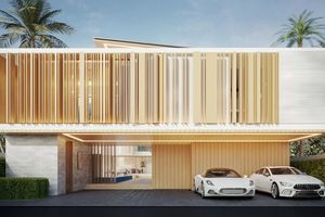 Two-storey corner villa with 4 bedrooms and private pool in Cherng Talai, Thailand, in Avalin Villas complex