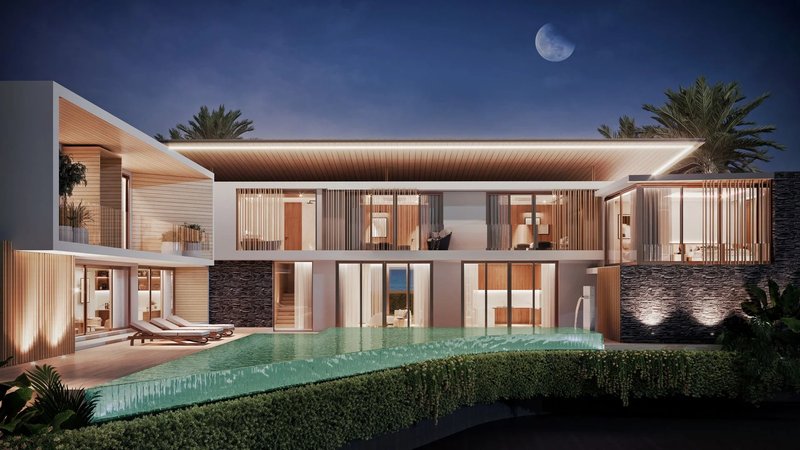 Two-storey corner villa with 4 bedrooms and private pool in Cherng Talai, Thailand, in Avalin Villas complex