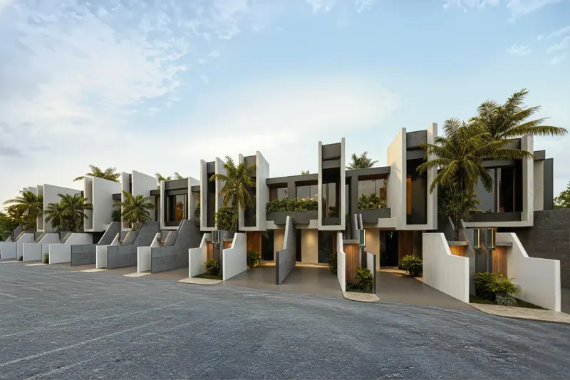 Exterior of townhouse in Choeng Thale