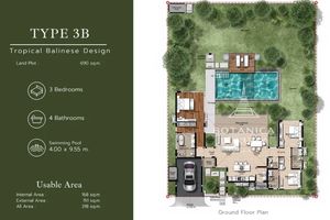 Tropical 3 bedroom villa with pool in Bang Tao area, Phuket at Botanica Forestique