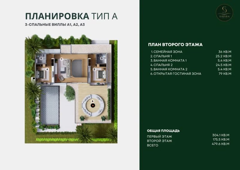 Two-storey 3 bedroom villa with private pool in Talang area, Phuket in Sinara Pool Villas Complex