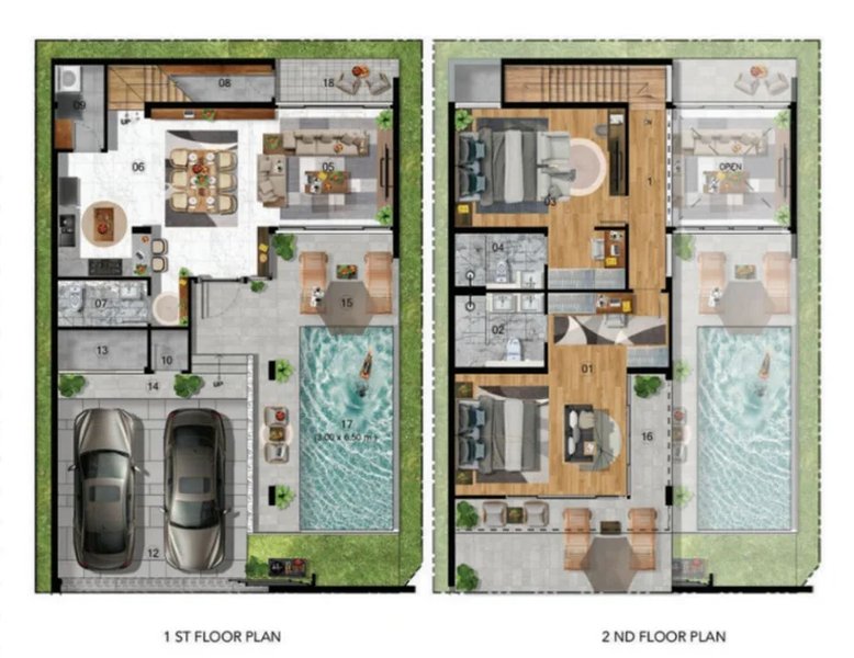 Two-storey villa with 2 bedrooms and pool in Rawai, Phuket at WamDom Villas Rawai