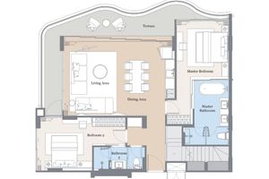 Duplex penthouse with 2 bedrooms and private pool with sea view in Laguna area, Phuket at Garrya Residences